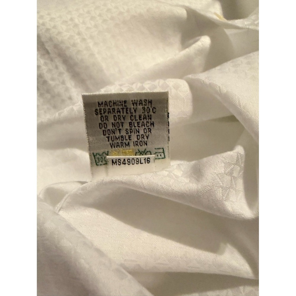 Bugatchi Mens XL White Geometric Jacquard Button Up Shirt Classic Fit Cotton - Picture 9 of 10